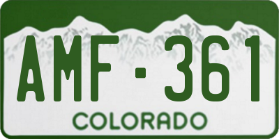 CO license plate AMF361