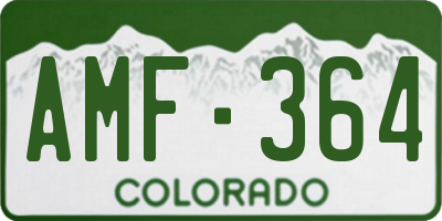 CO license plate AMF364