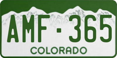 CO license plate AMF365