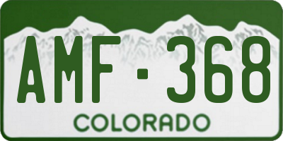 CO license plate AMF368