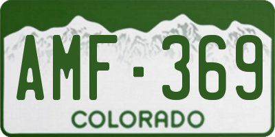CO license plate AMF369