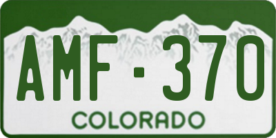 CO license plate AMF370