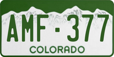 CO license plate AMF377