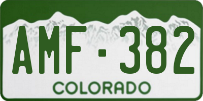 CO license plate AMF382
