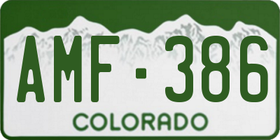CO license plate AMF386