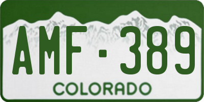 CO license plate AMF389
