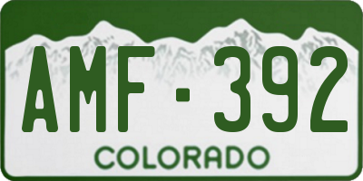 CO license plate AMF392