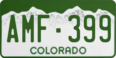CO license plate AMF399