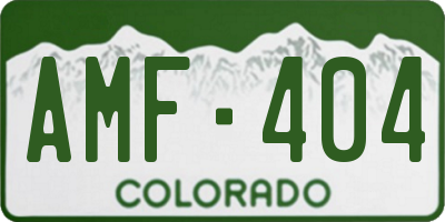 CO license plate AMF404