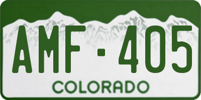 CO license plate AMF405