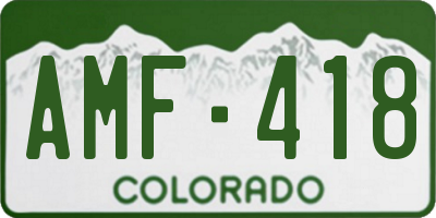 CO license plate AMF418