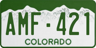 CO license plate AMF421