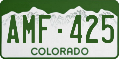 CO license plate AMF425