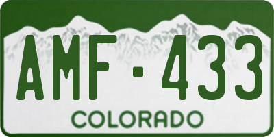 CO license plate AMF433