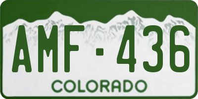 CO license plate AMF436