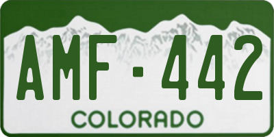CO license plate AMF442