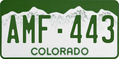 CO license plate AMF443