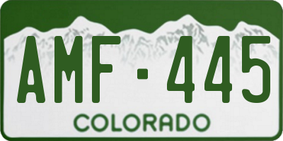 CO license plate AMF445