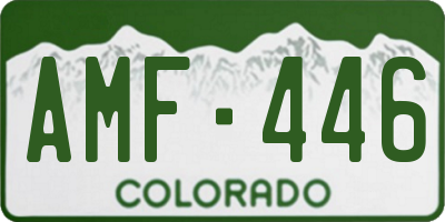 CO license plate AMF446