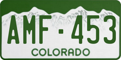 CO license plate AMF453