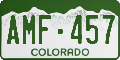 CO license plate AMF457