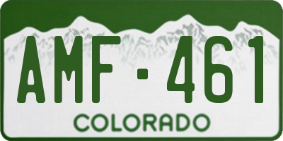 CO license plate AMF461