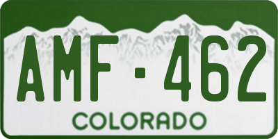 CO license plate AMF462