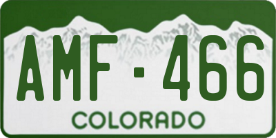 CO license plate AMF466