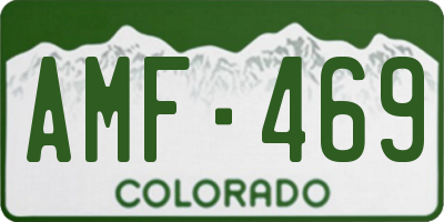 CO license plate AMF469