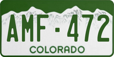 CO license plate AMF472