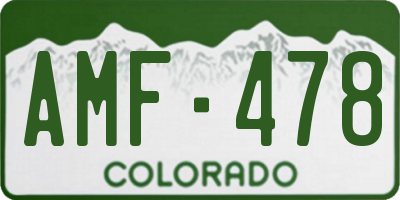 CO license plate AMF478