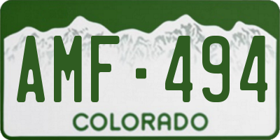 CO license plate AMF494