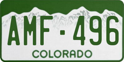 CO license plate AMF496