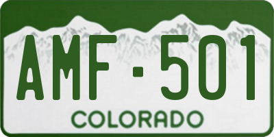 CO license plate AMF501