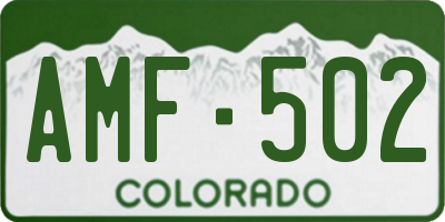 CO license plate AMF502