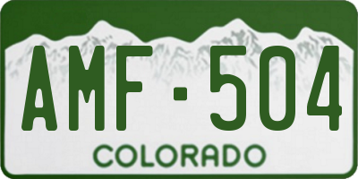 CO license plate AMF504