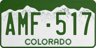 CO license plate AMF517