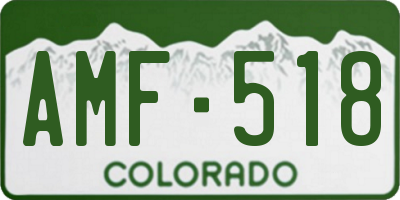 CO license plate AMF518