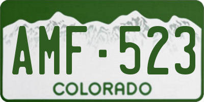 CO license plate AMF523