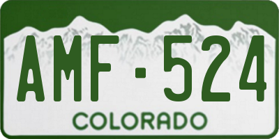CO license plate AMF524