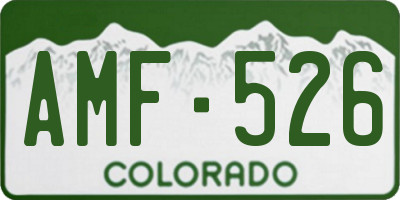 CO license plate AMF526