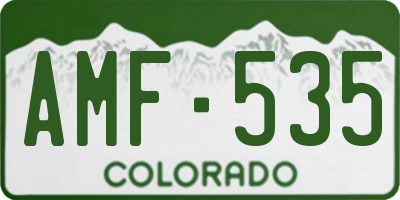 CO license plate AMF535