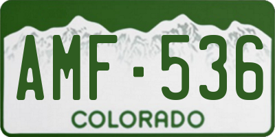 CO license plate AMF536