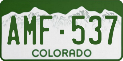 CO license plate AMF537