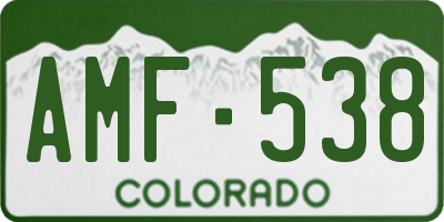 CO license plate AMF538