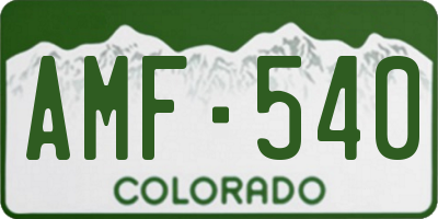 CO license plate AMF540