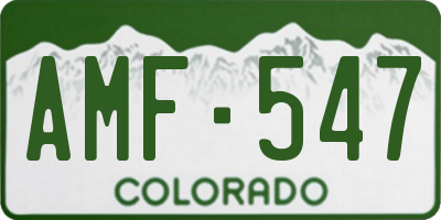 CO license plate AMF547