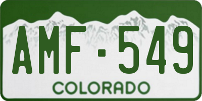 CO license plate AMF549
