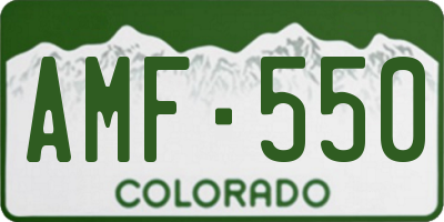CO license plate AMF550
