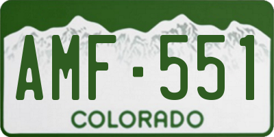 CO license plate AMF551
